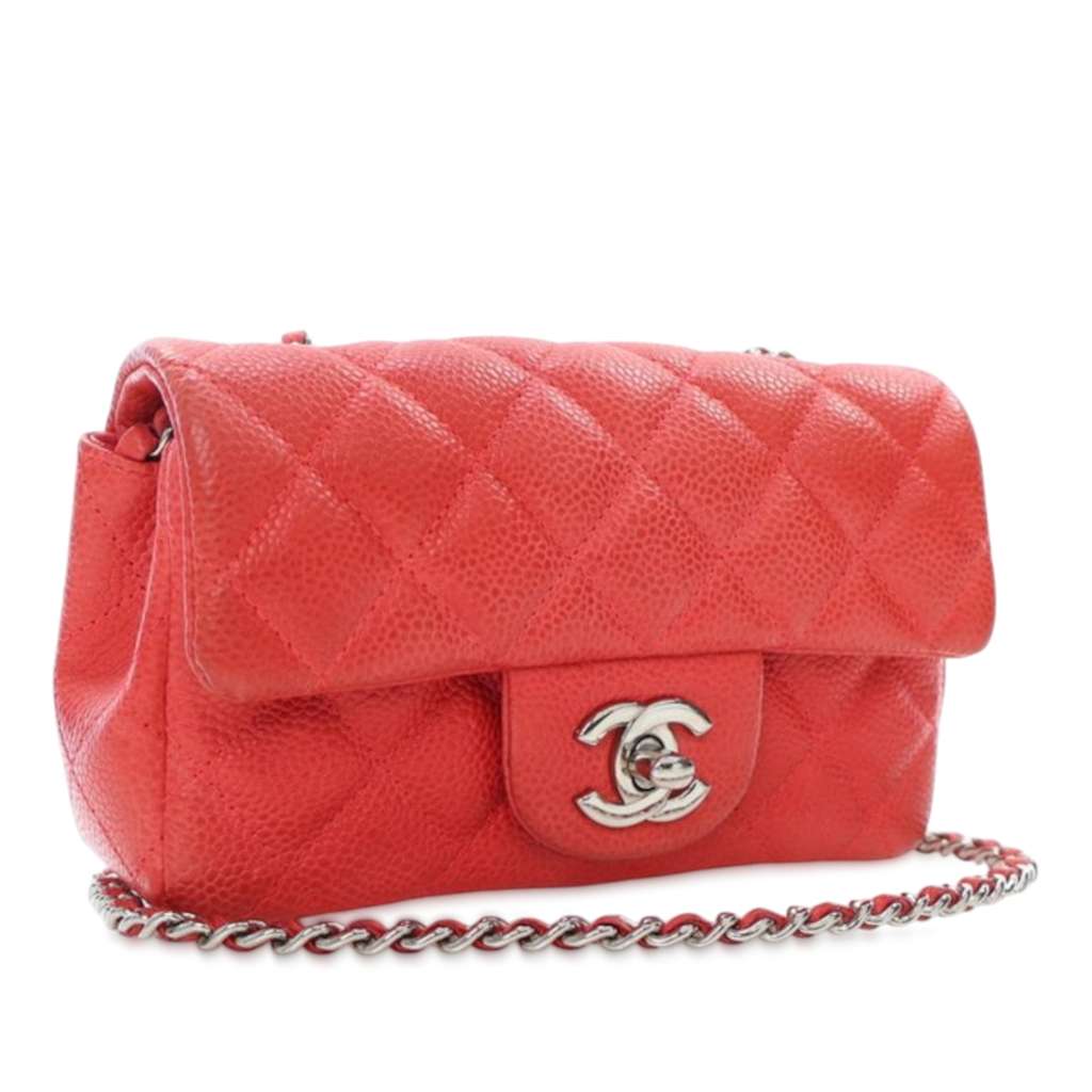Chanel Extra Mini Rectangular Classic Caviar Single Flap - Back view