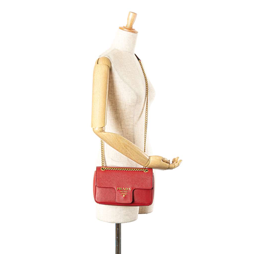 Prada Saffiano Pattina Chain Crossbody - Image 17