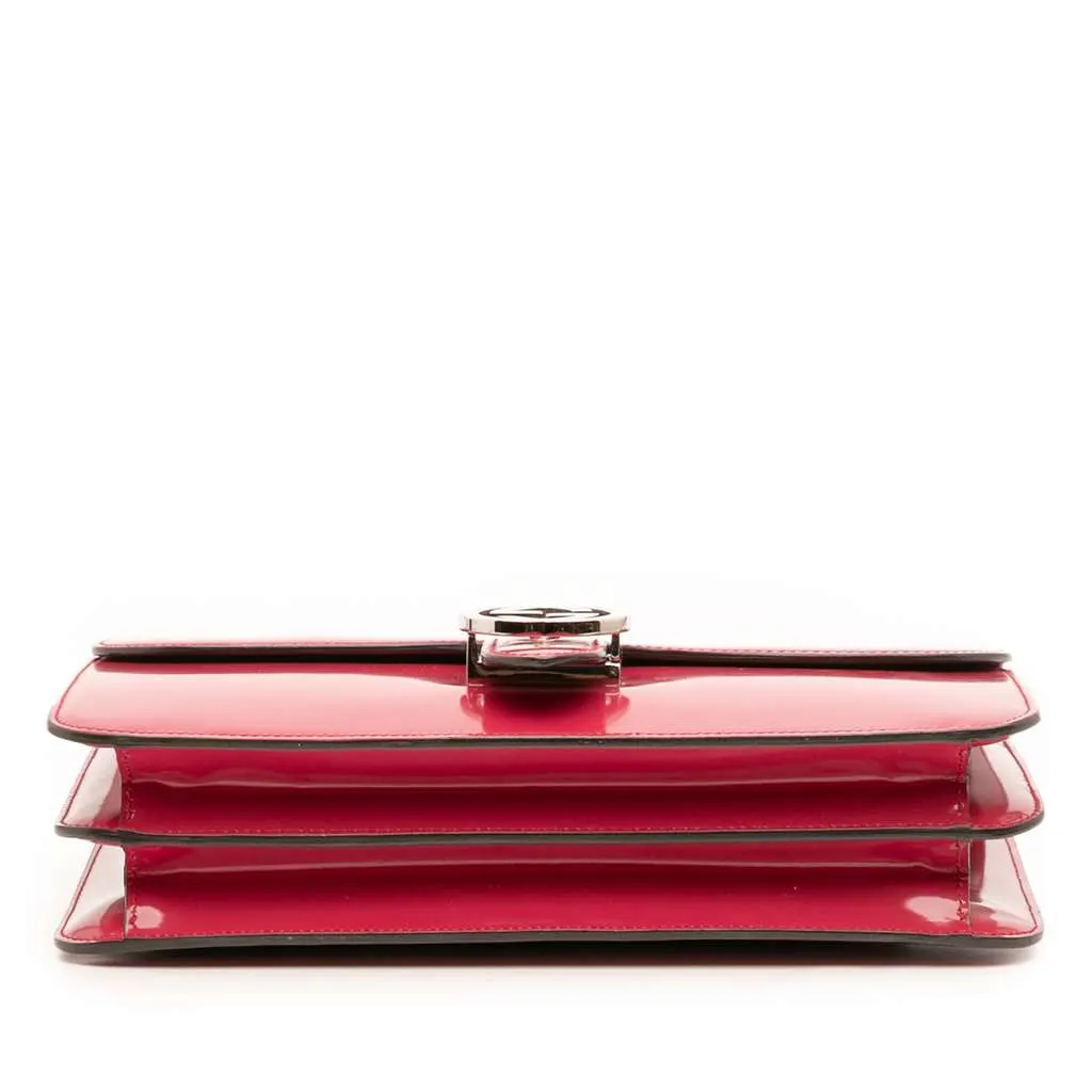 Gucci Medium Patent Dollar Interlocking G Crossbody Red Leather Good - Inside View