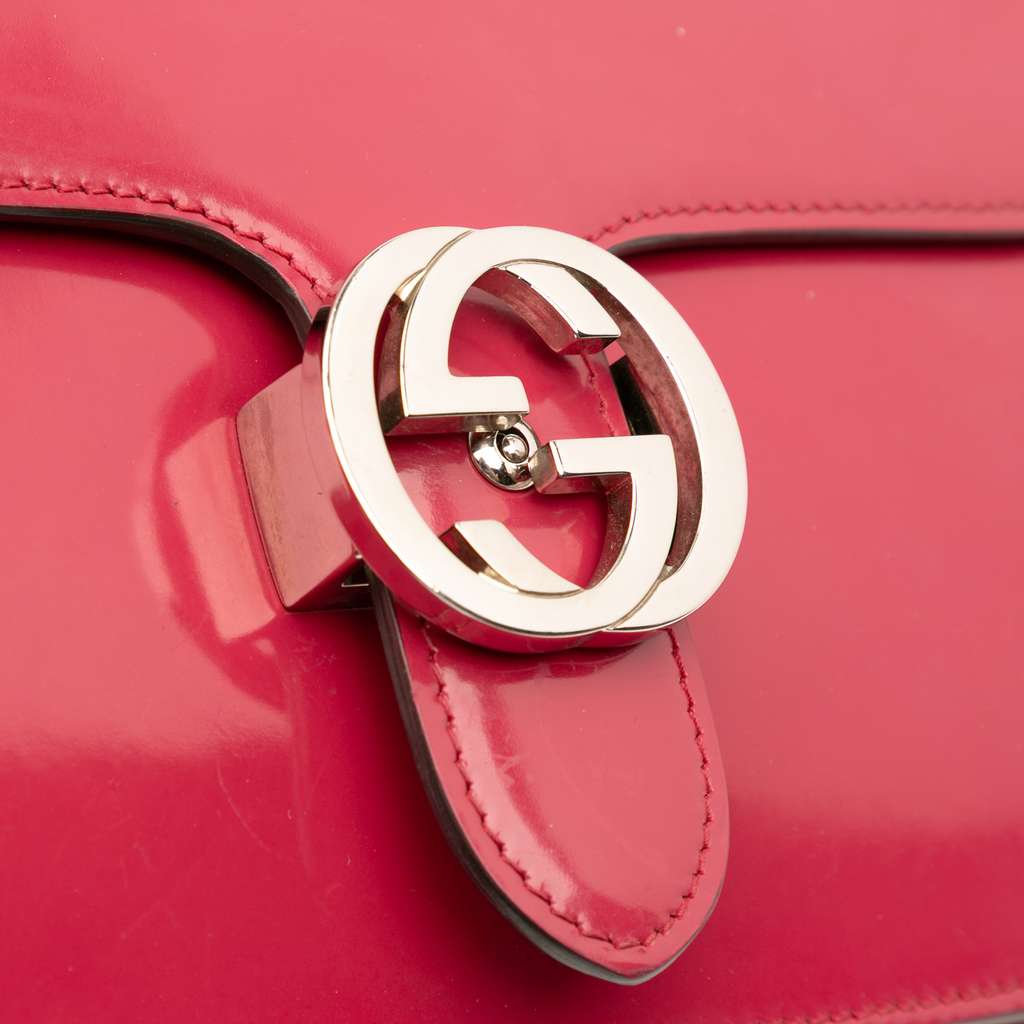 Gucci Medium Patent Dollar Interlocking G Crossbody - Image 10