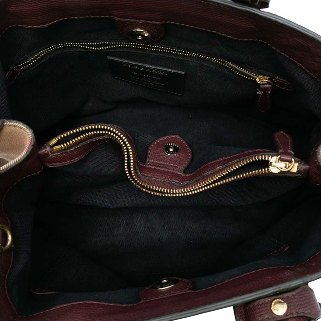 Burberry Medium Leather and House Check Banner Satchel - 4