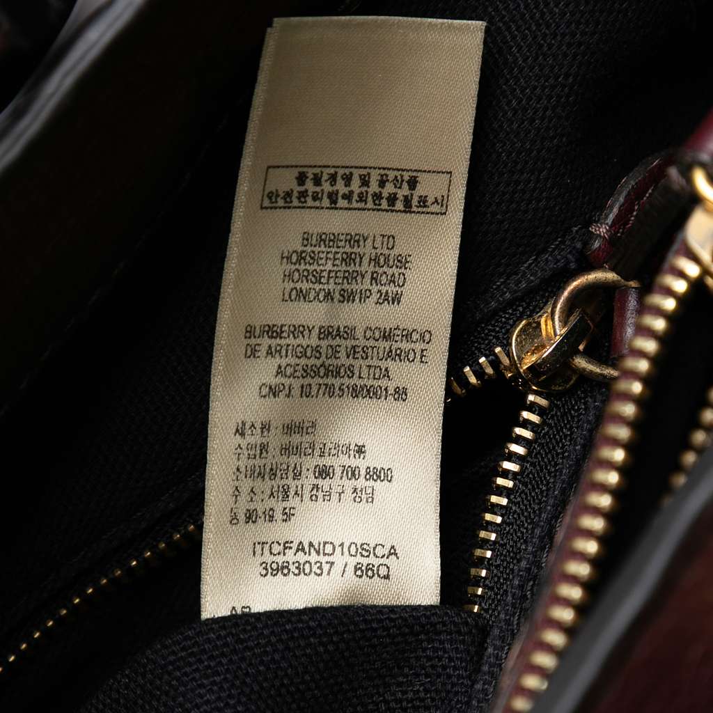Burberry Medium Leather and House Check Banner Satchel - 5