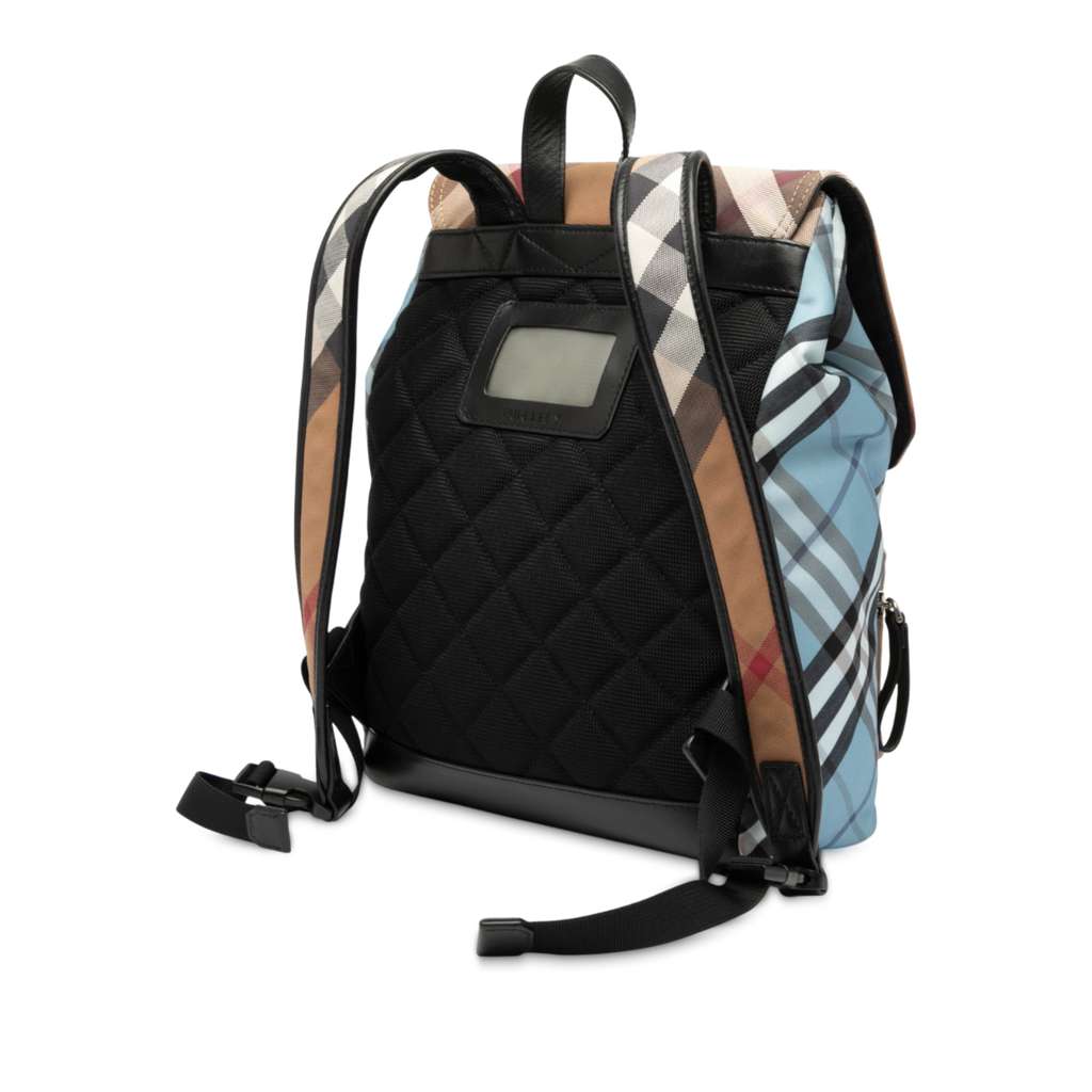Burberry Supernova Check Canvas and Nylon Backpack - Back view