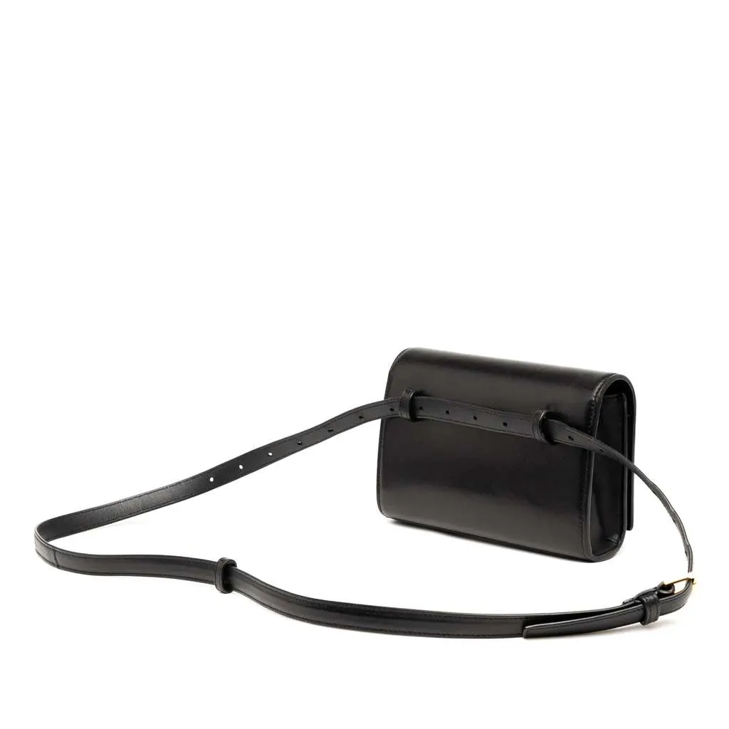 Saint Laurent Smooth Calfskin Monogram Kate Belt Bag Black Leather Good - Back View