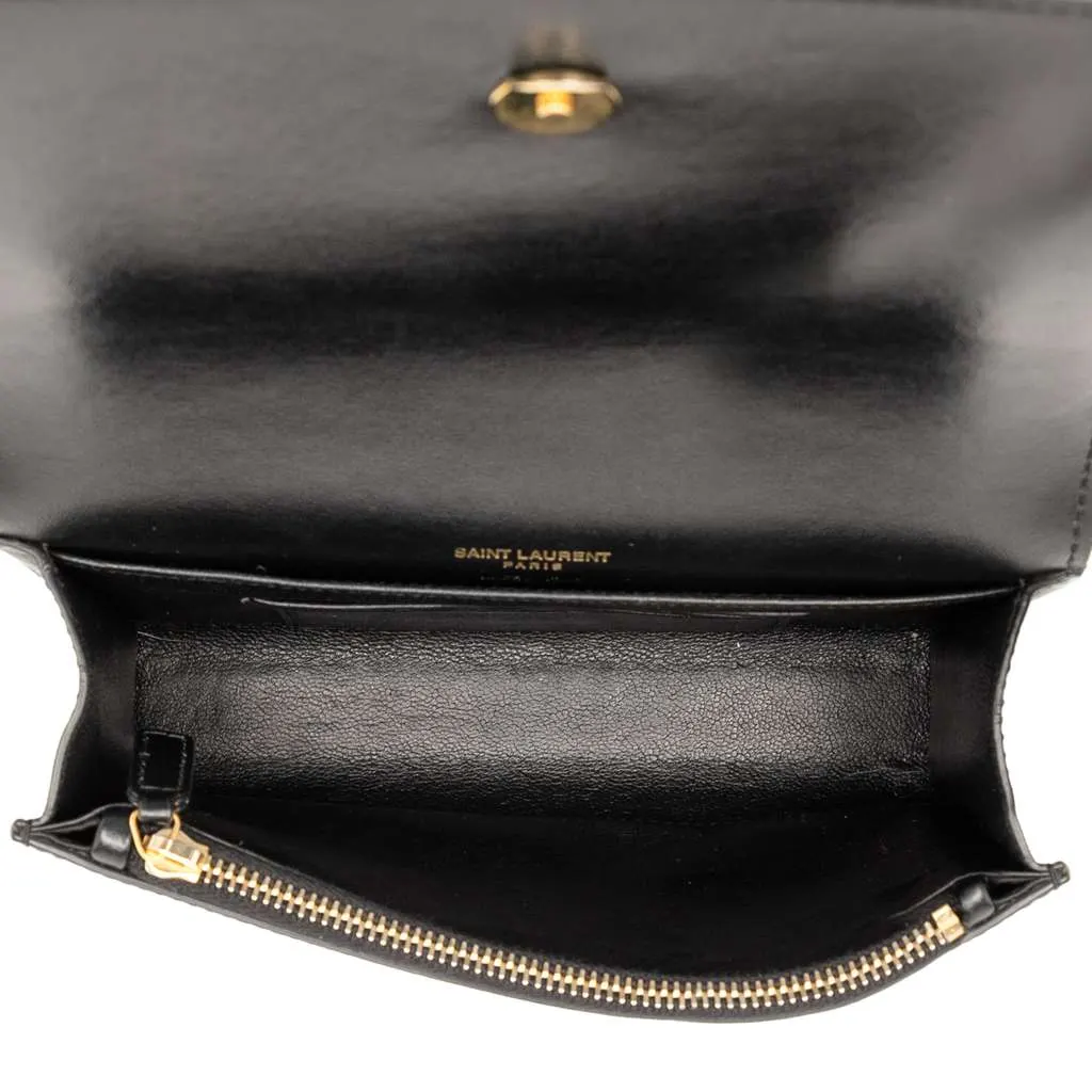 Saint Laurent Smooth Calfskin Monogram Kate Belt Bag Black Leather Good - Model View