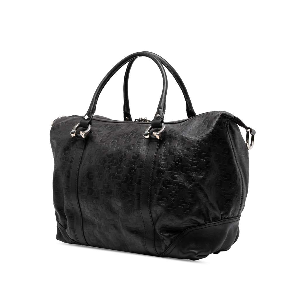 Gucci Embossed Leather Horsebit Satchel - Back view