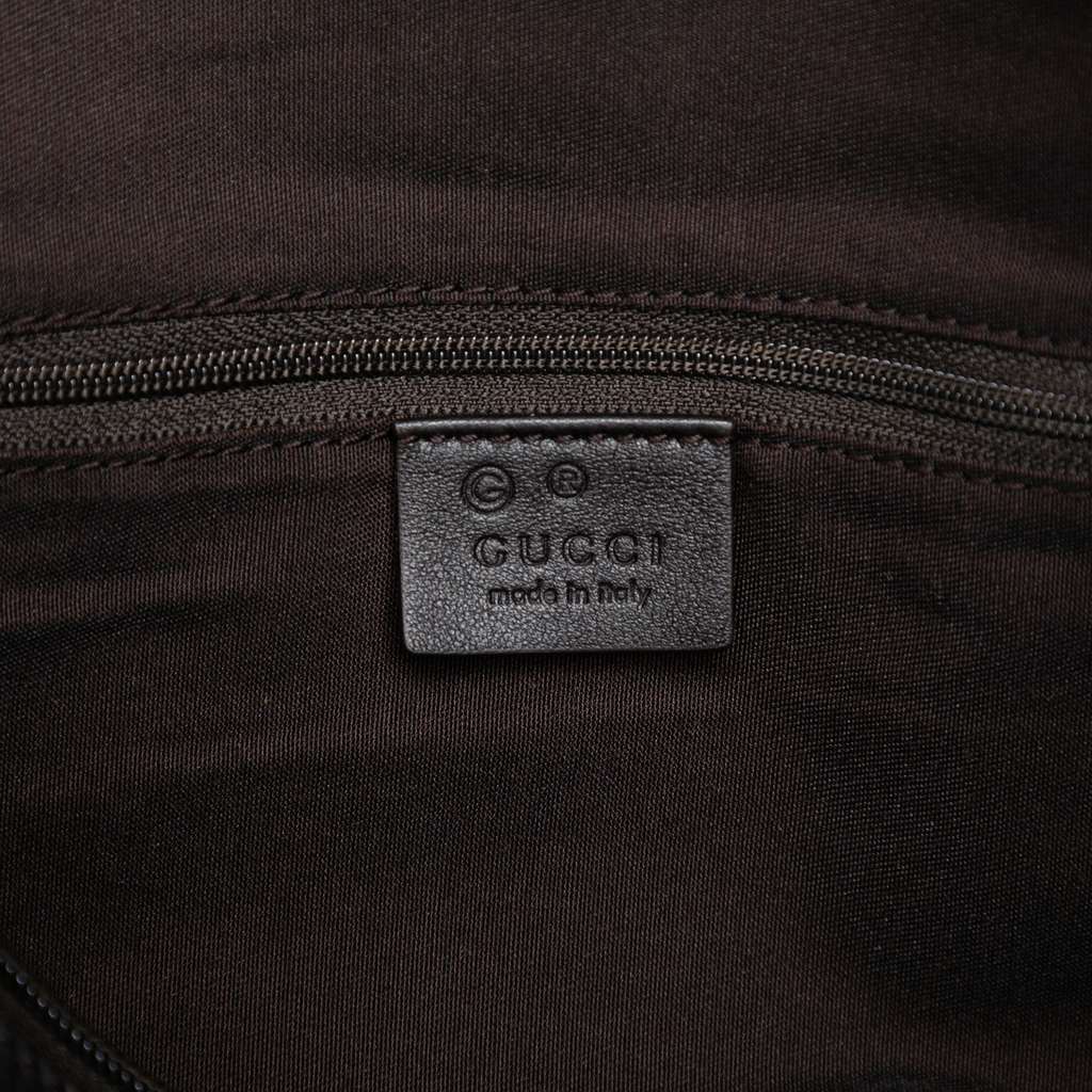 Gucci Embossed Leather Horsebit Satchel - Side view