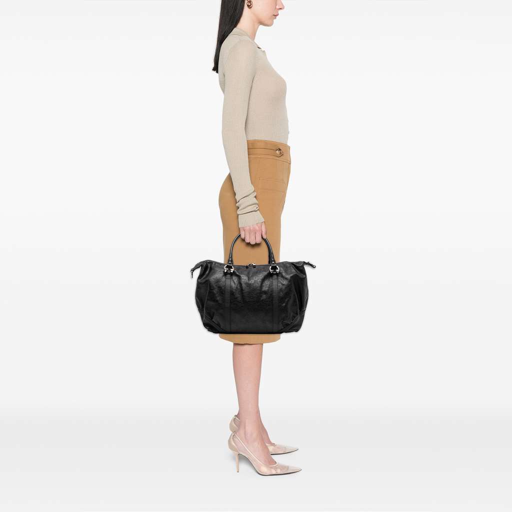 Gucci Embossed Leather Horsebit Satchel - Image 10