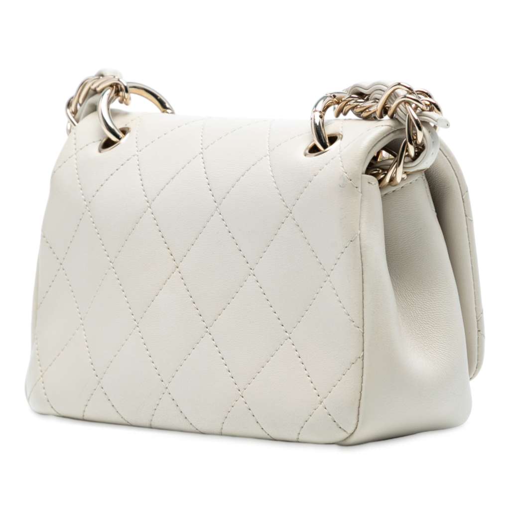 Chanel Medium Lambskin Twist Chain Enamel CC Flap - Back view