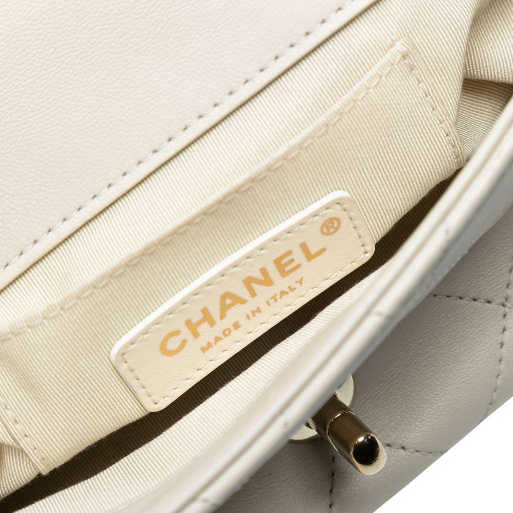 Chanel Medium Lambskin Twist Chain Enamel CC Flap - Side view