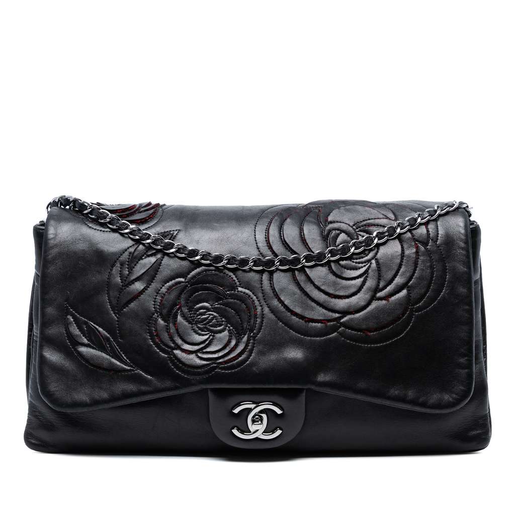 Chanel Lambskin and Tweed Camellia Petals Flap