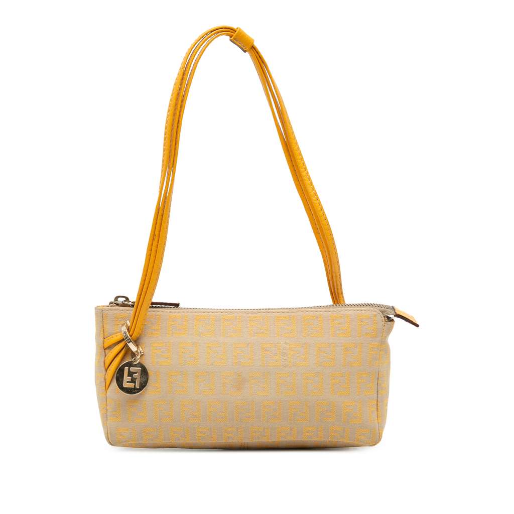 Fendi Zucchino Canvas Triple Strap Pochette Shoulder Bag