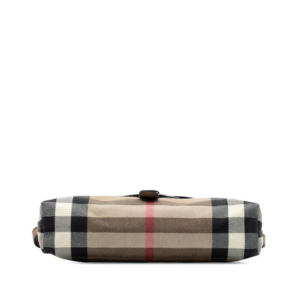 Burberry Small House Check Canvas and Leather Horseshoe Milton Crossbody - Image 6