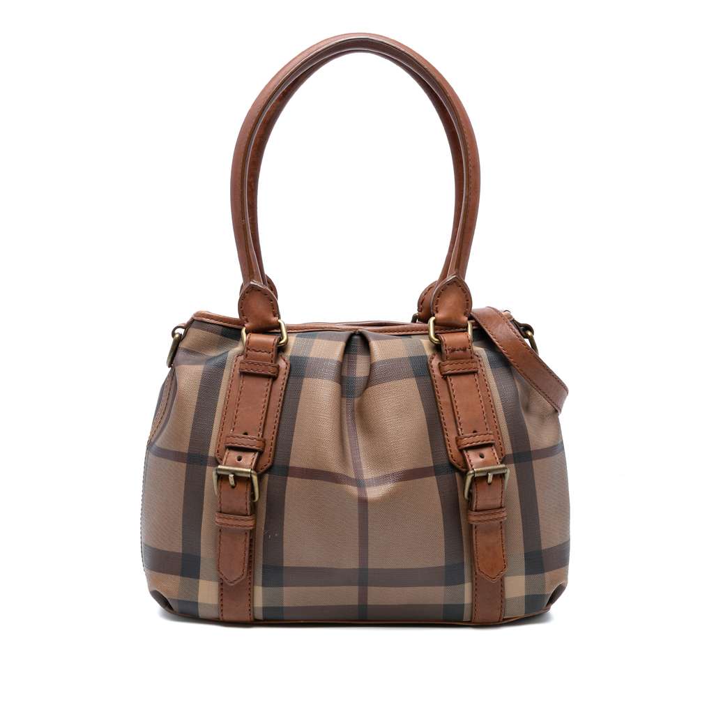 Burberry Smoke Check Coated Canvas Northfield Satchel