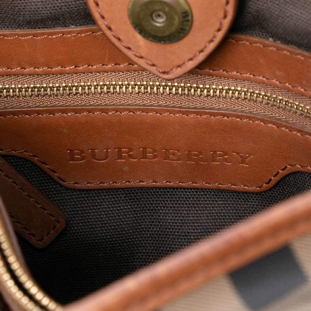 Burberry Smoke Check Coated Canvas Northfield Satchel - Side view