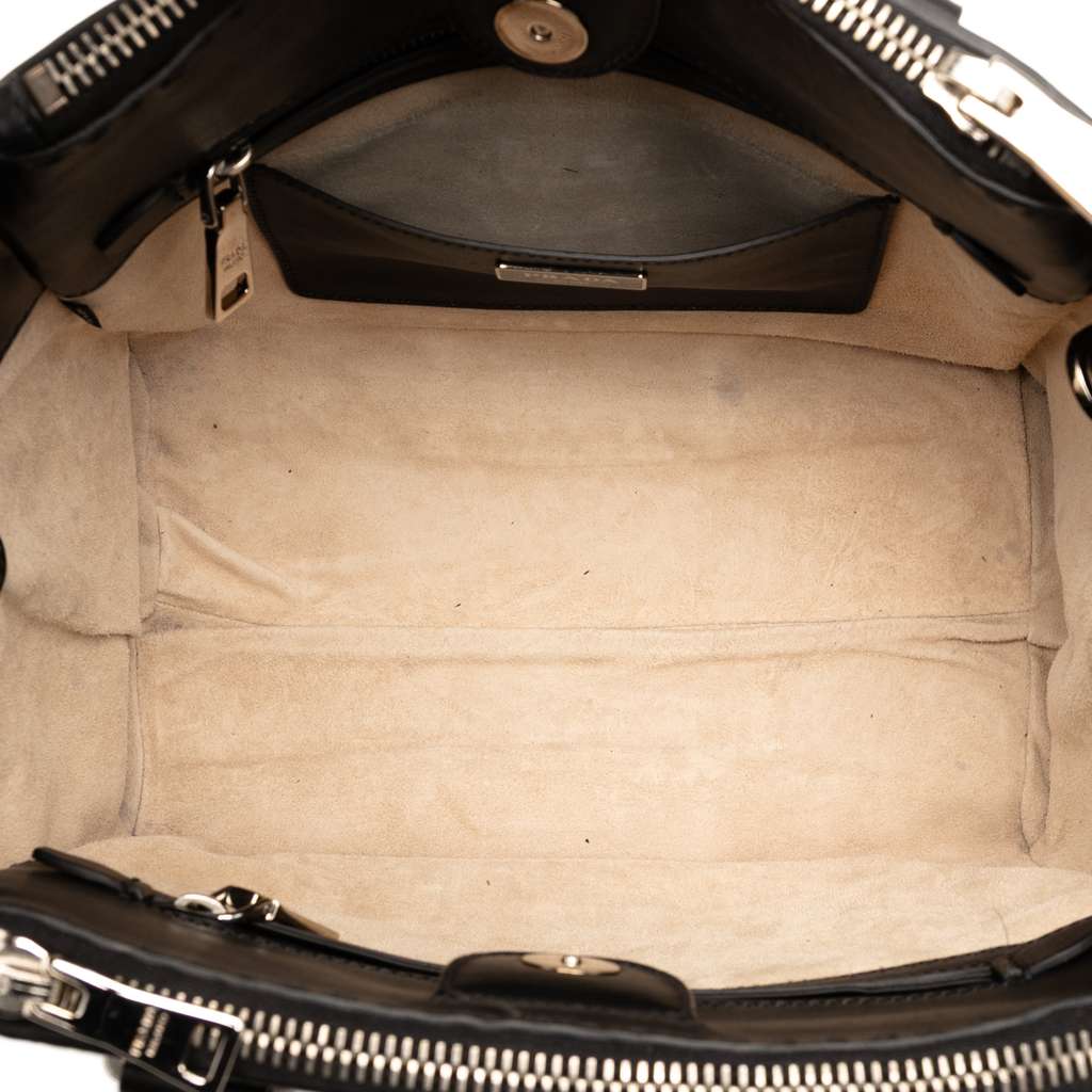 Prada Small City Calf Stitched Twin Pocket Satchel - 4