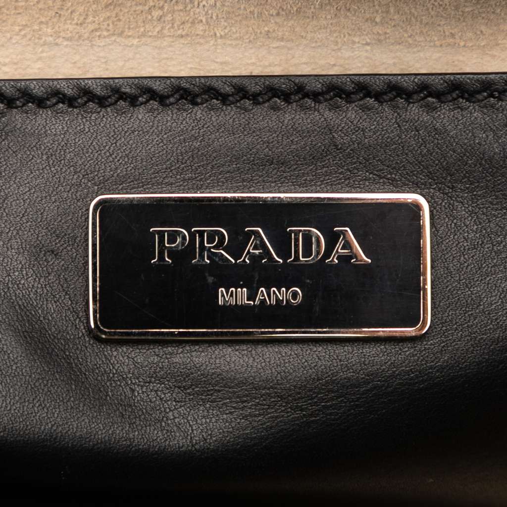 Prada Small City Calf Stitched Twin Pocket Satchel - Side view