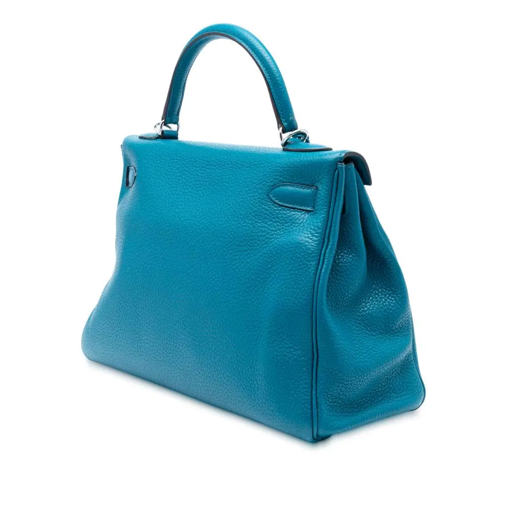Hermès Togo Amazon Kelly II Retourne 32 Blue Leather Very good - Back View
