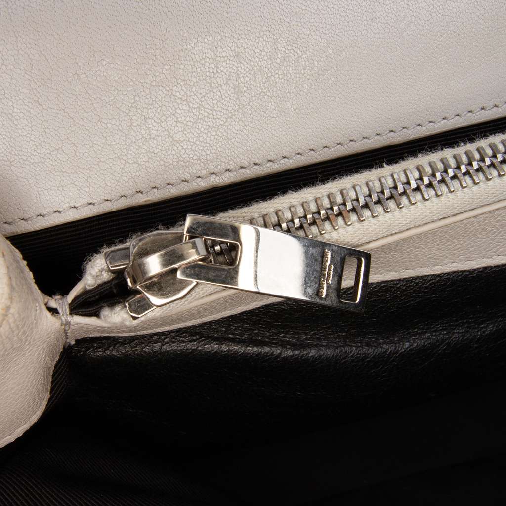 Saint Laurent Large Chevron Sheepskin Monogram College Satchel - Side view