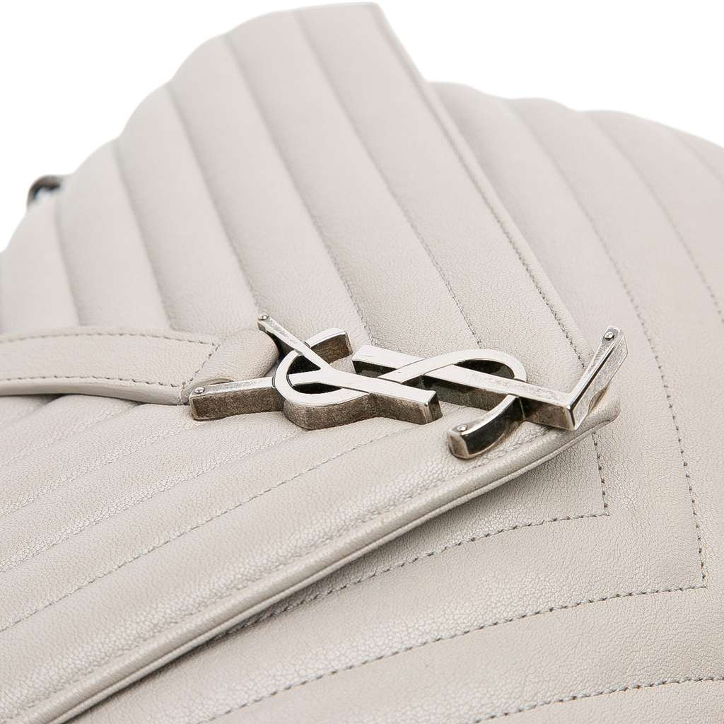 Saint Laurent Large Chevron Sheepskin Monogram College Satchel - Image 10