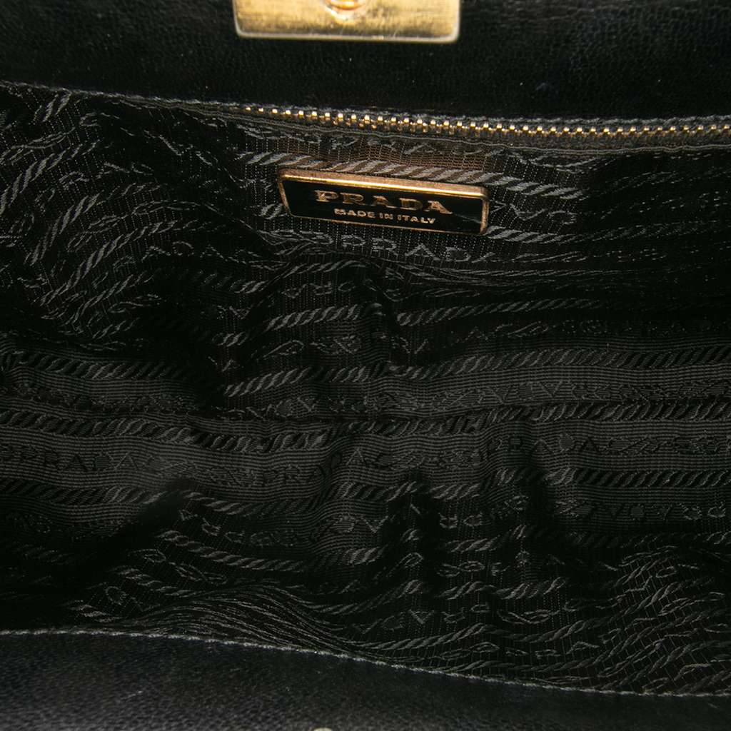 Prada Goatskin Top Lock Frame Handbag - 4