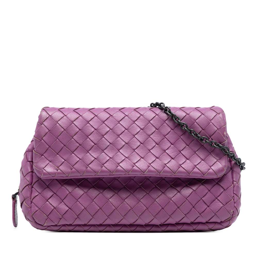 Bottega Veneta Mini Nappa Intrecciato Expandable Chain Flap Crossbody