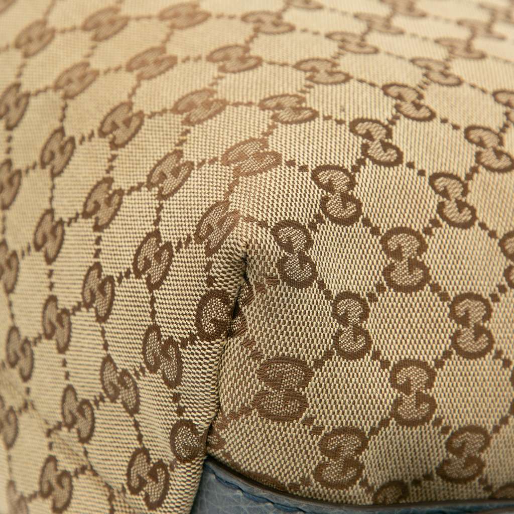 Gucci Medium GG Canvas Bamboo Bar Tote - Image 10