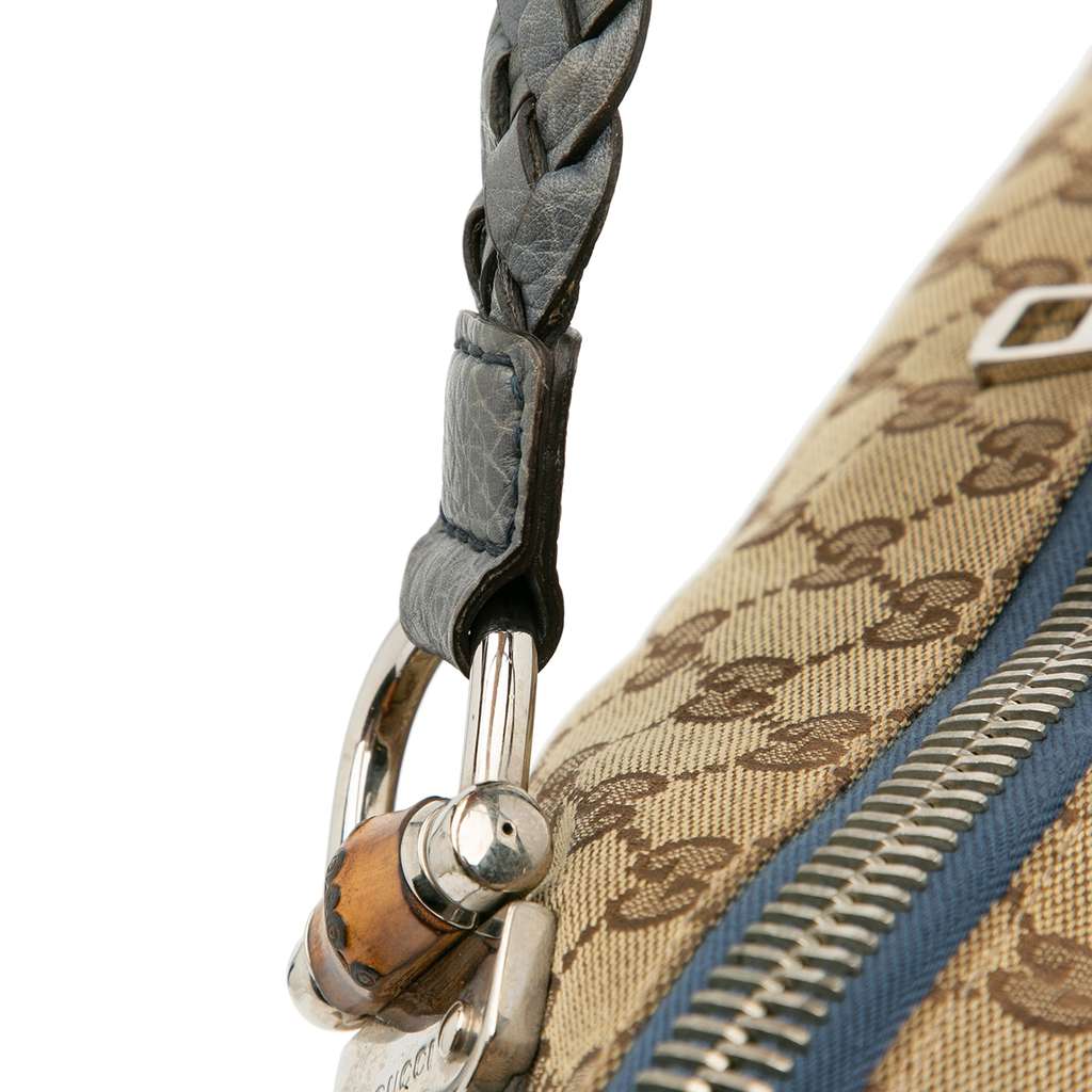Gucci Medium GG Canvas Bamboo Bar Tote - Image 12