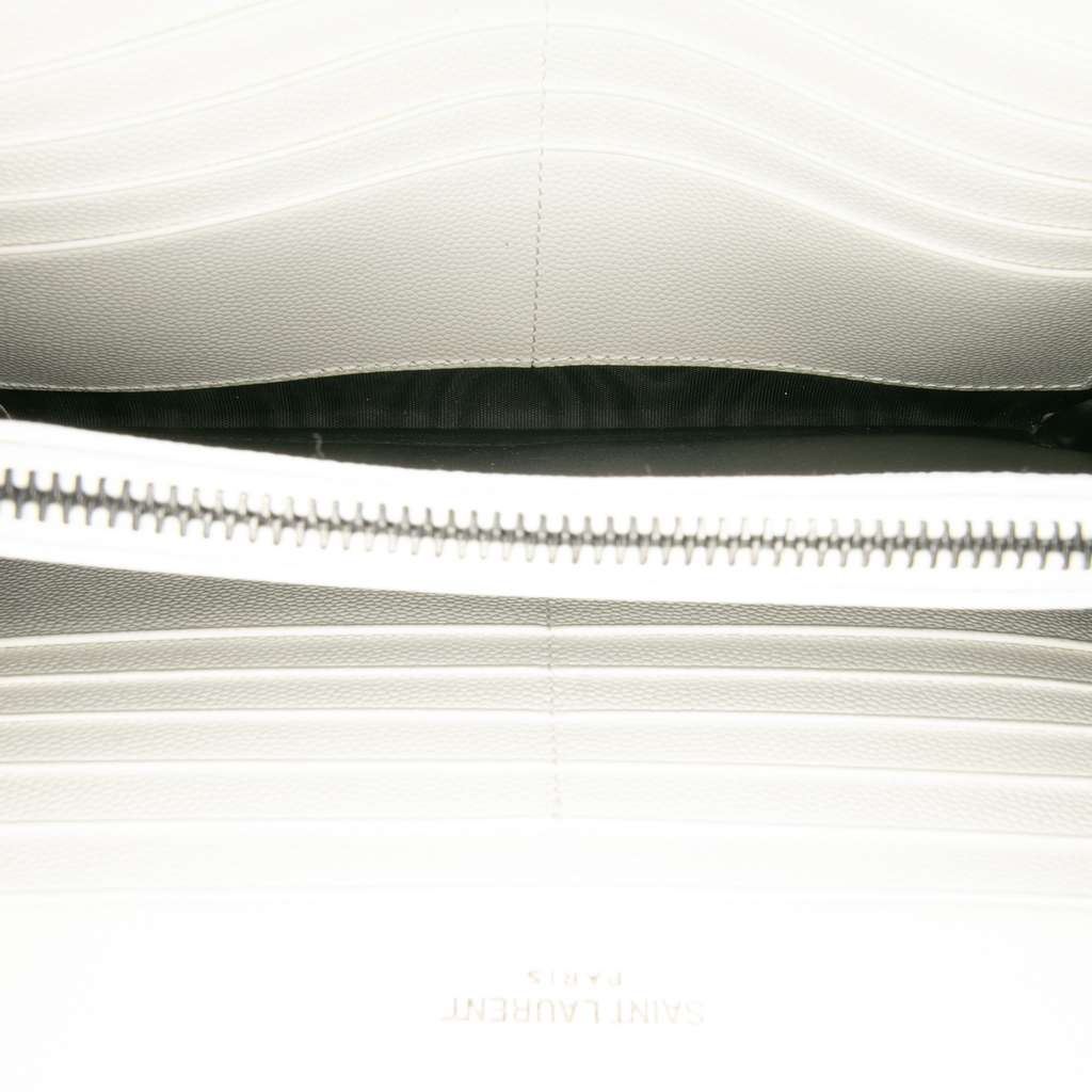 Saint Laurent Grain De Poudre Matelasse Chevron Monogram Chain Wallet - 4