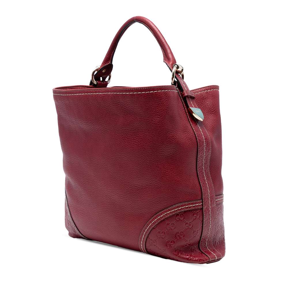 Gucci Large Guccissima Trimmed Leather Signoria Hobo Bag - Back view