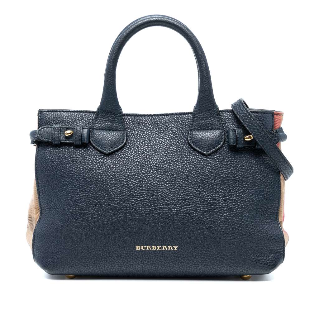 Burberry Medium Leather and House Check Banner Satchel