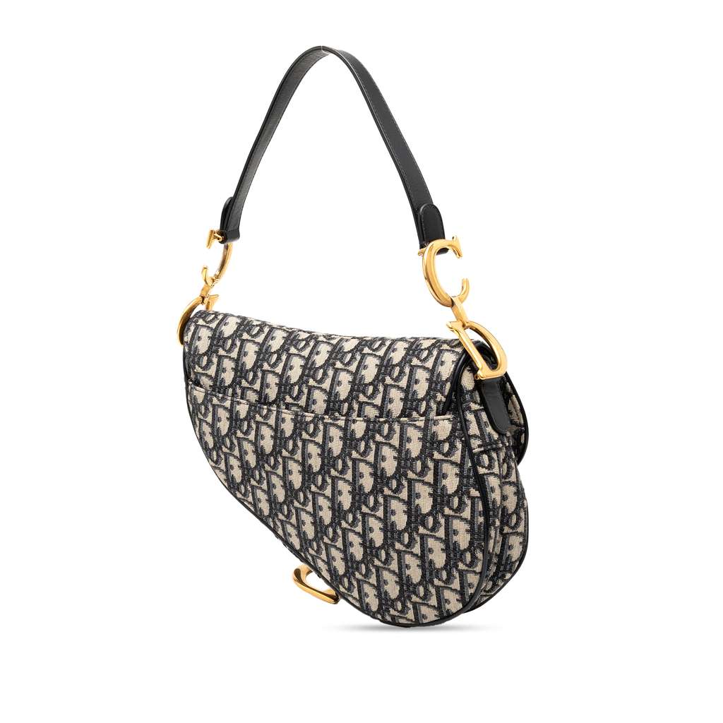 Dior Oblique Canvas Saddle Bag - Back view