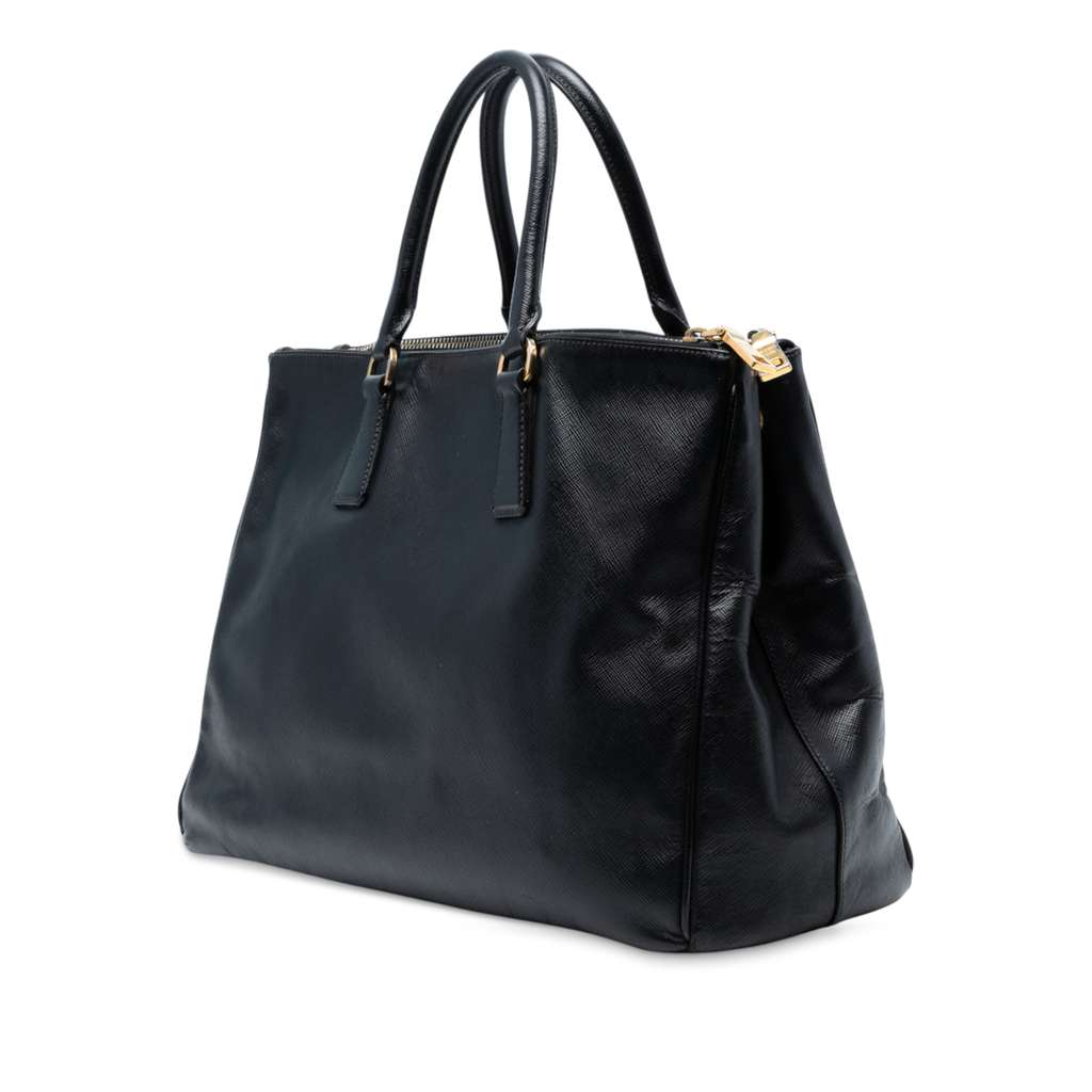 Prada Large Saffiano Lux Galleria Double Zip Tote - Back view