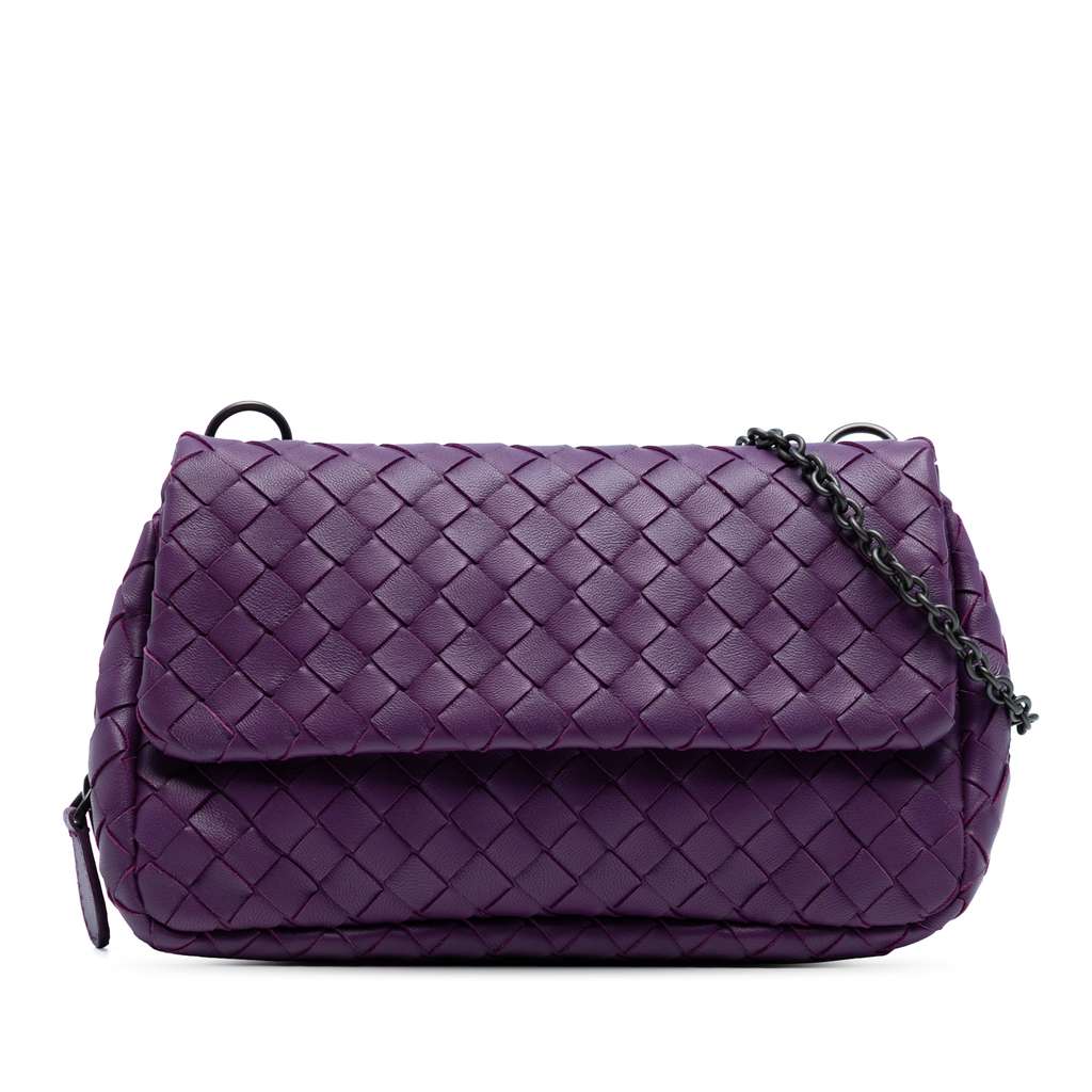 Bottega Veneta Mini Nappa Intrecciato Expandable Chain Flap Crossbody