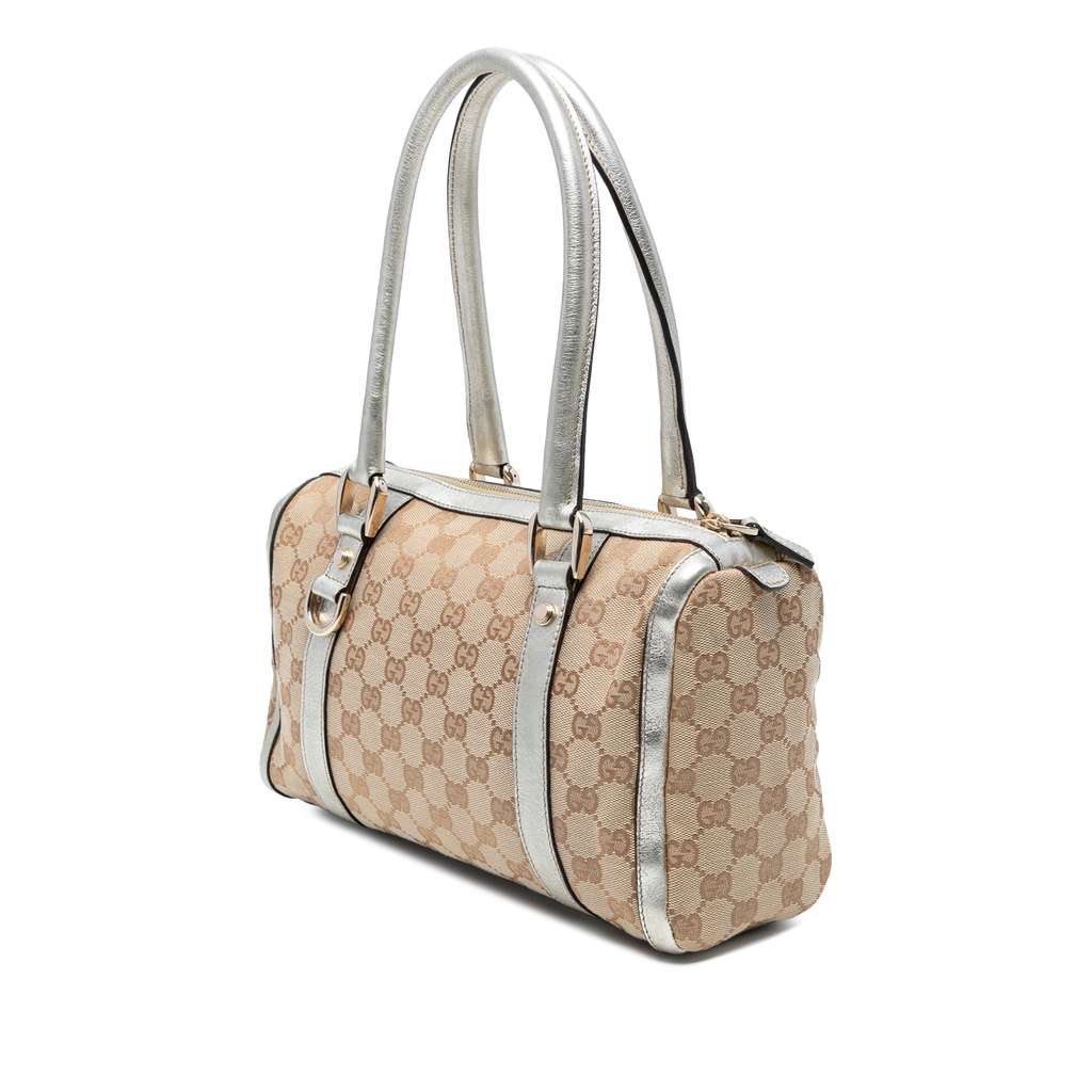 Gucci GG Canvas Abbey D Ring Boston Bag - Back view