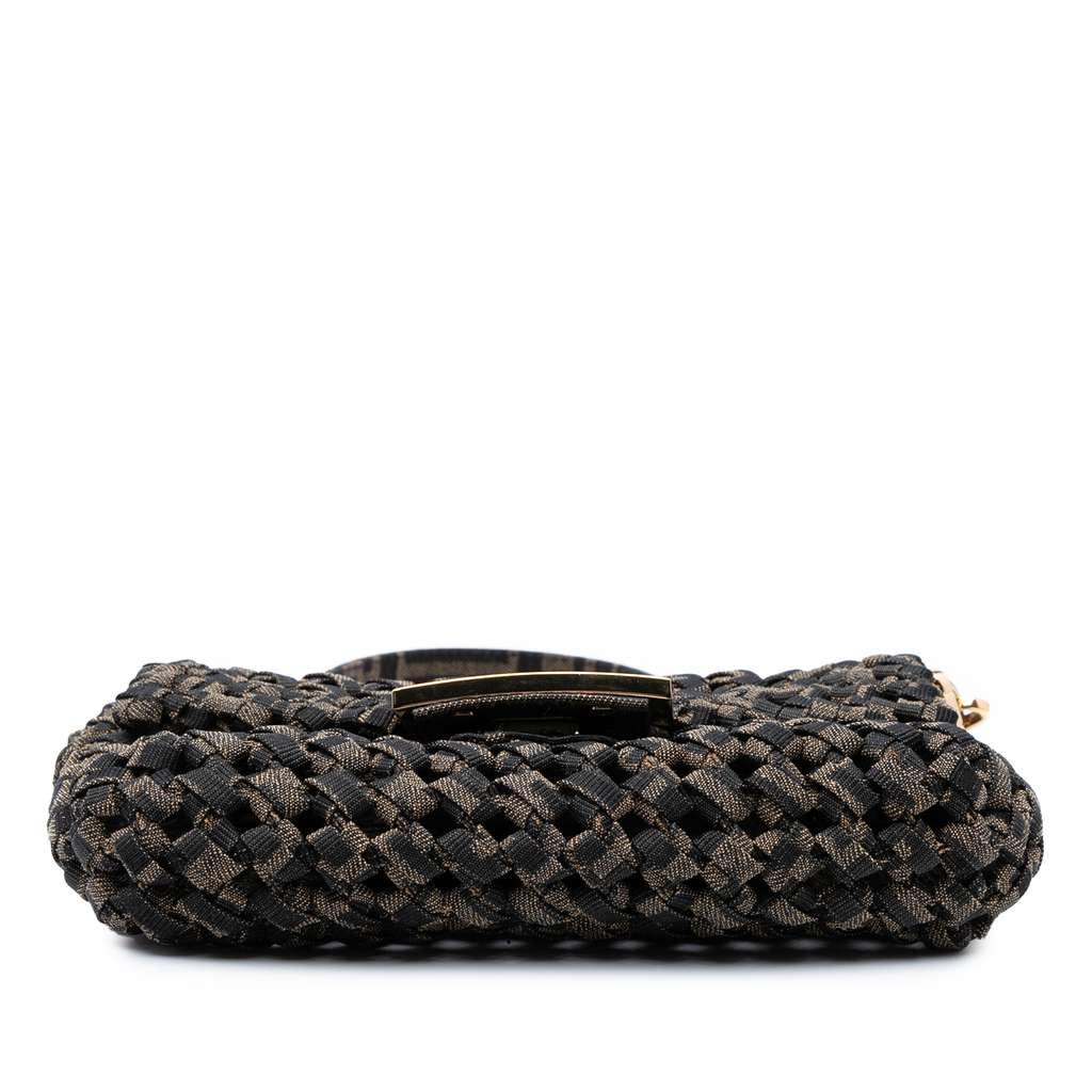 Fendi Mini Interlaced Canvas Zucca Baguette Satchel - Image 6