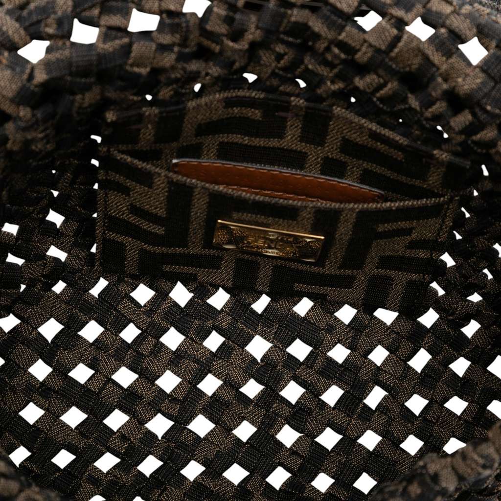 Fendi Mini Interlaced Canvas Zucca Baguette Satchel - 4