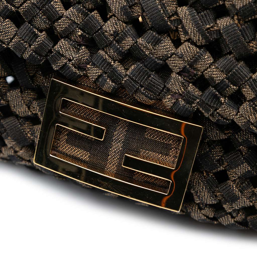 Fendi Mini Interlaced Canvas Zucca Baguette Satchel - Detail 2