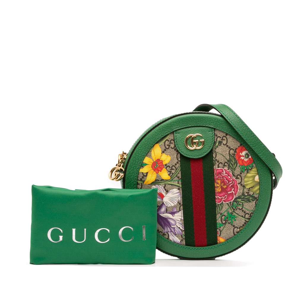 Gucci Mini GG Supreme Flora Ophidia Round Crossbody - Image 14