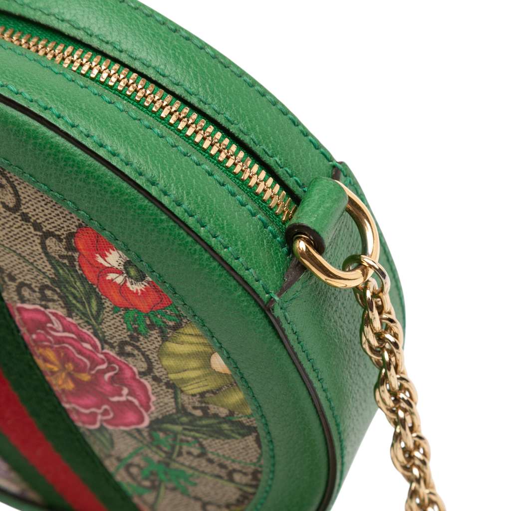 Gucci Mini GG Supreme Flora Ophidia Round Crossbody - Image 10