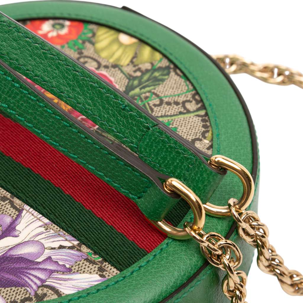 Gucci Mini GG Supreme Flora Ophidia Round Crossbody - Image 12