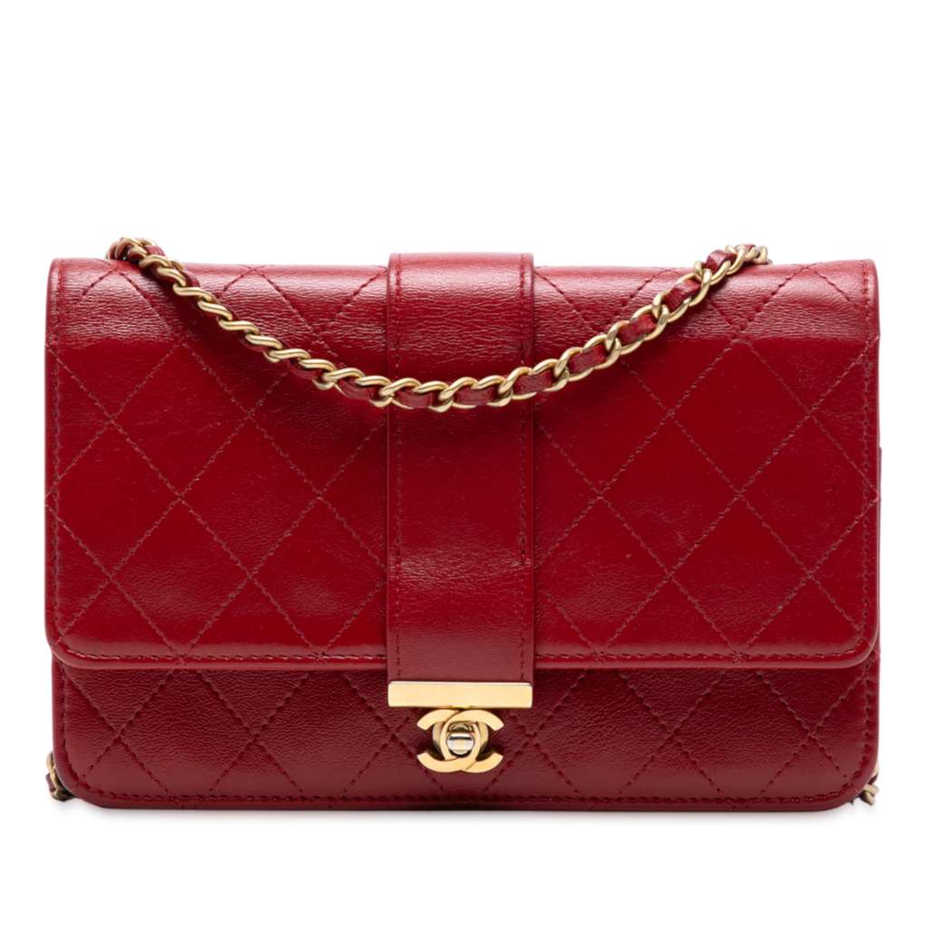 Chanel CC Stitched Lambskin Wallet On Chain