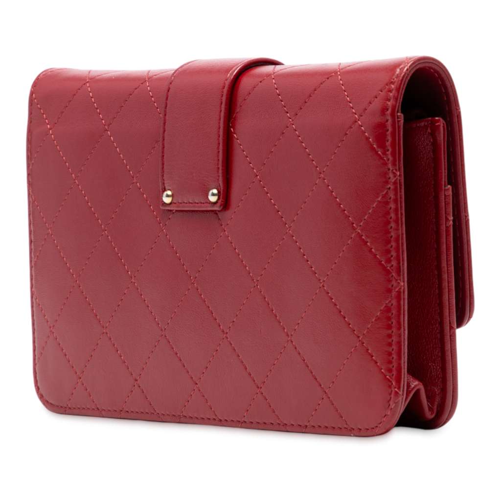 Chanel CC Stitched Lambskin Wallet On Chain - Back view