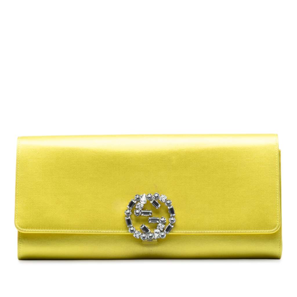 Gucci Satin Crystals Broadway Clutch