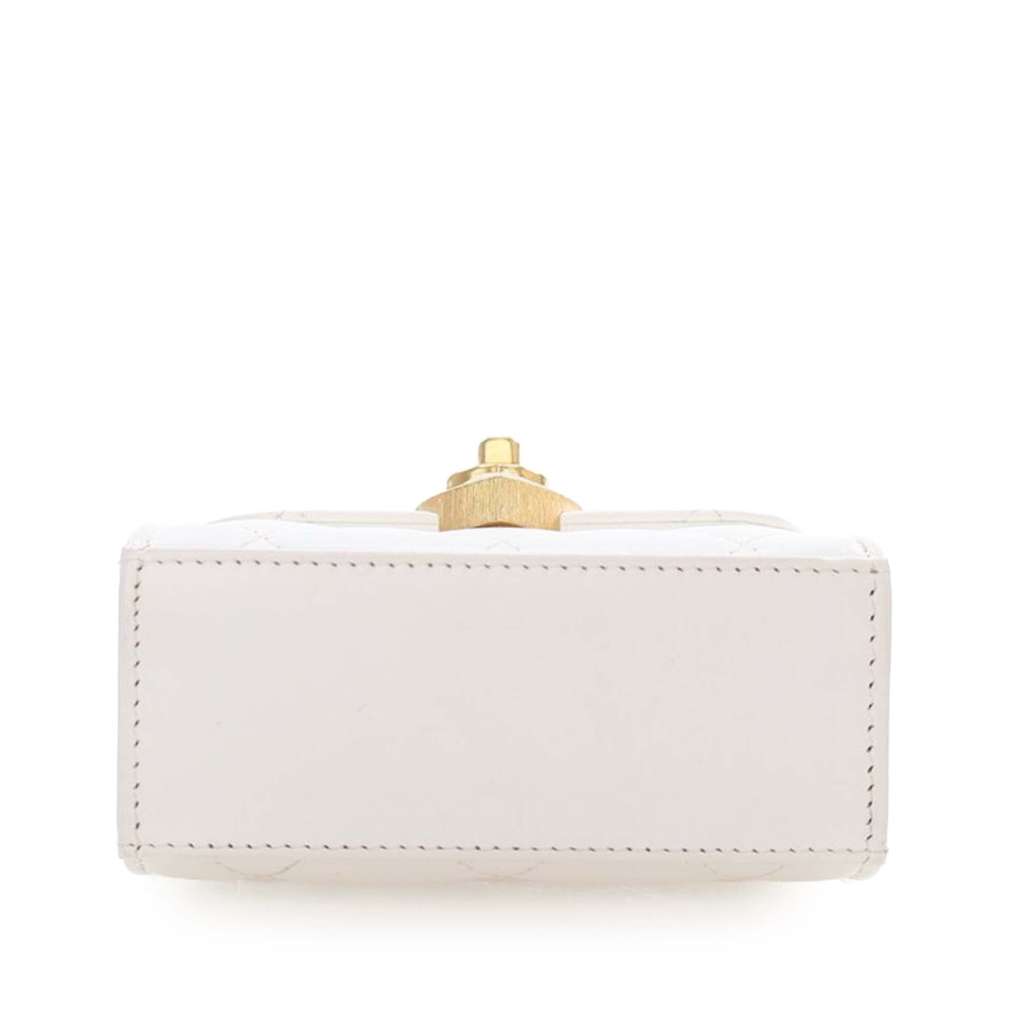 Chanel Mini Quilted Lambskin CC Enamel Heart Clutch With Chain - Side view