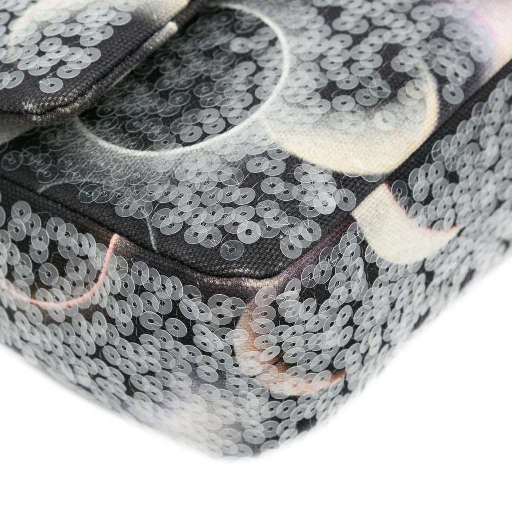 Chanel Medium Classic Canvas Sequin Moon Double Flap - Image 13