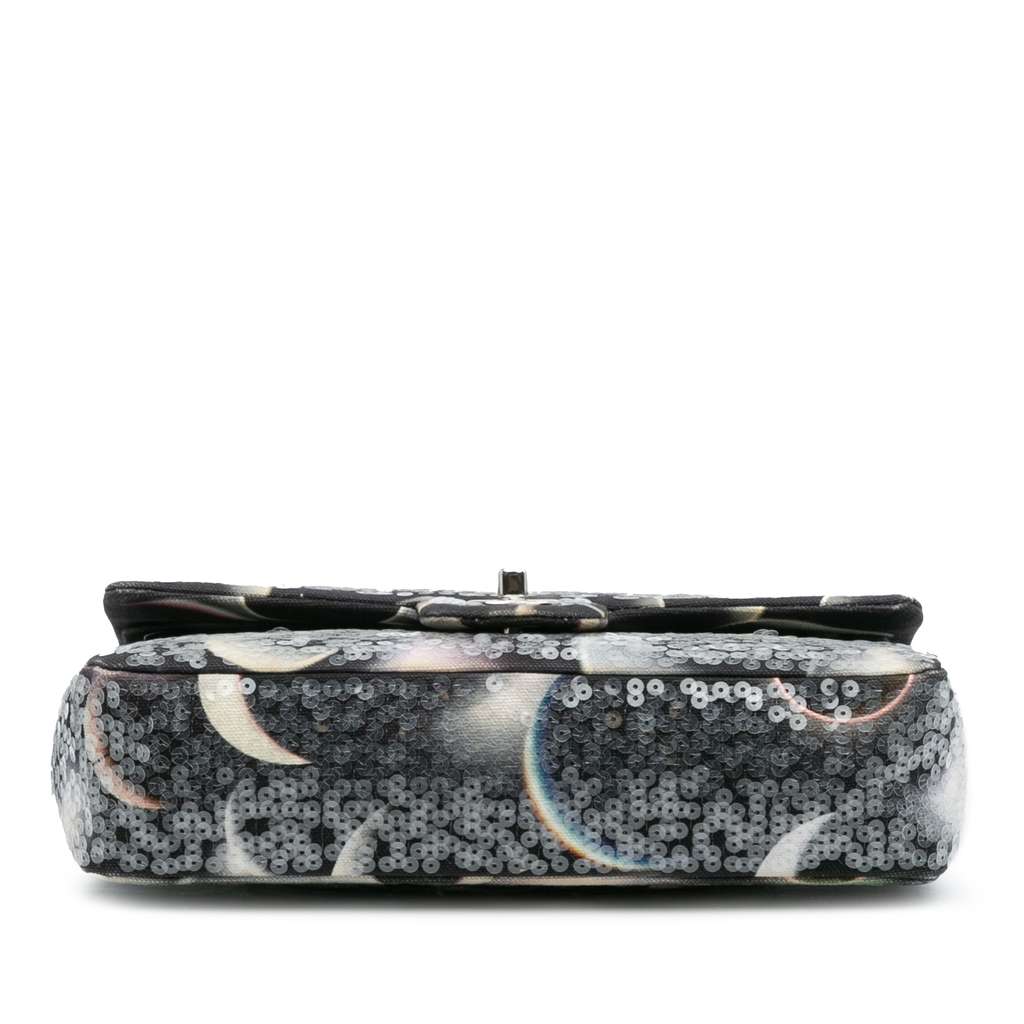 Chanel Medium Classic Canvas Sequin Moon Double Flap - Image 6