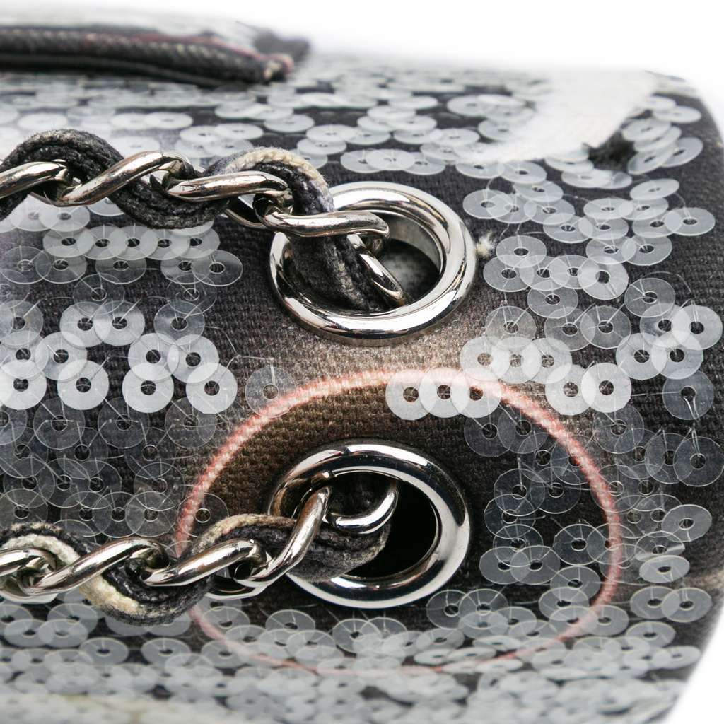 Chanel Medium Classic Canvas Sequin Moon Double Flap - Image 12