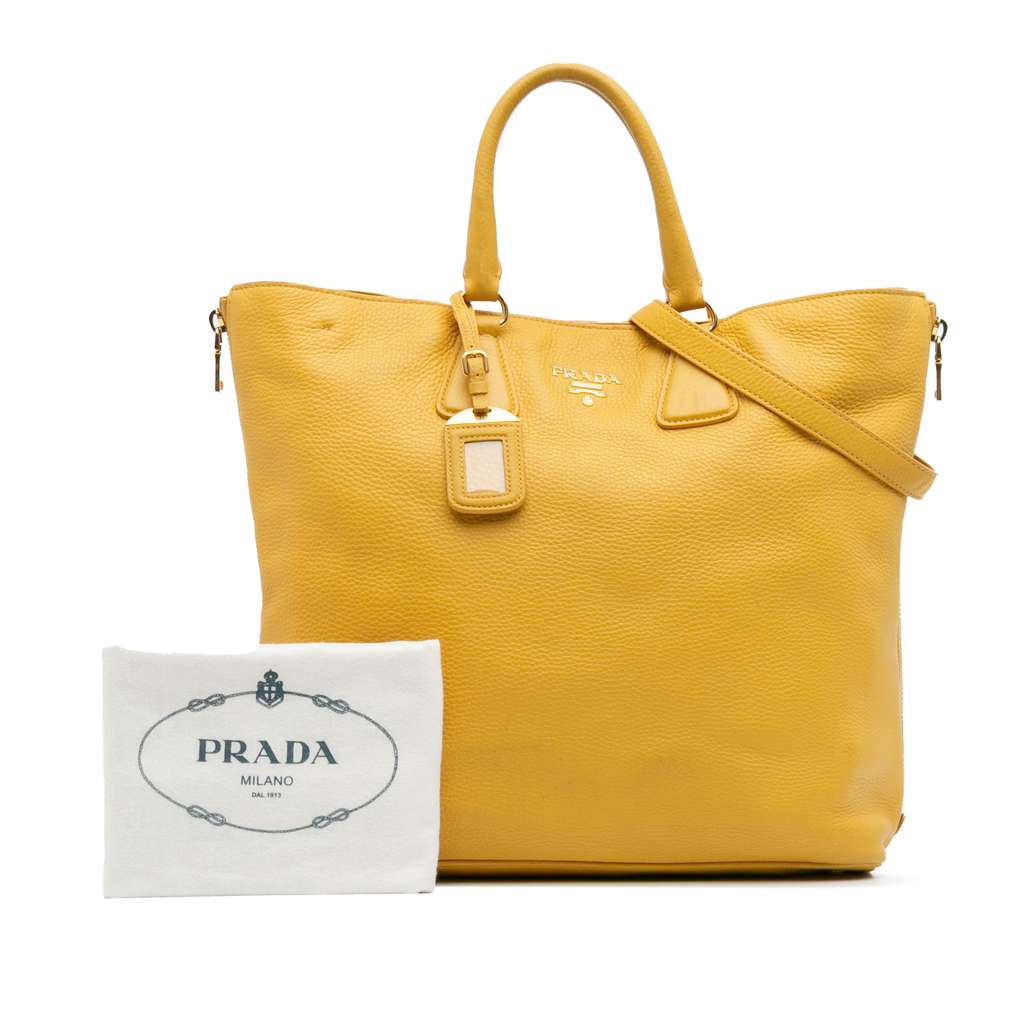 Prada Vitello Daino Side Zip Open Convertible Tote - Image 14