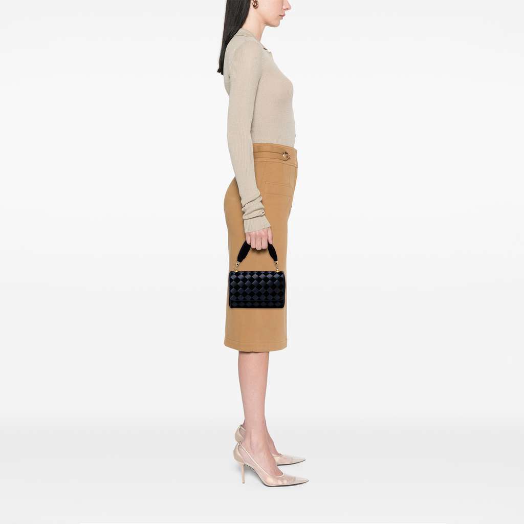 Bottega Veneta Velvet and Satin Intrecciato Top Handle Bag - Detail 2